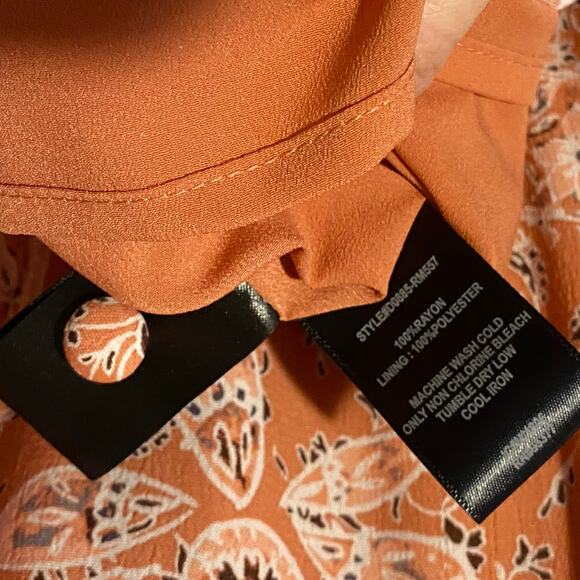 NWT Sanctuary Isabella Maxi Midi Dress Medium Peach Paisley Print Bohemian - Picture 7 of 12